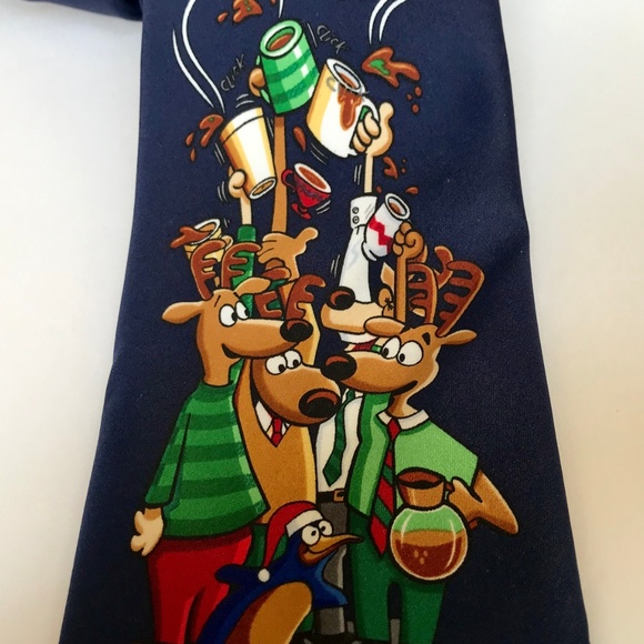 Vintage Hallmark Christmas Mens Tie Office Boss - Picture 6 of 8